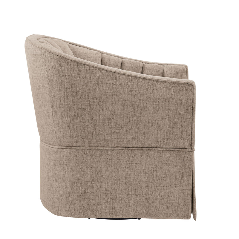 Solitude - Skirted Swivel Accent Chair With Hemp Like