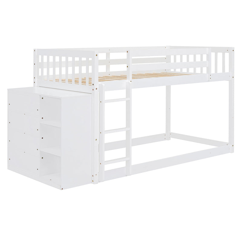 Bunk Bed With 4 Drawers And 3 Shelves