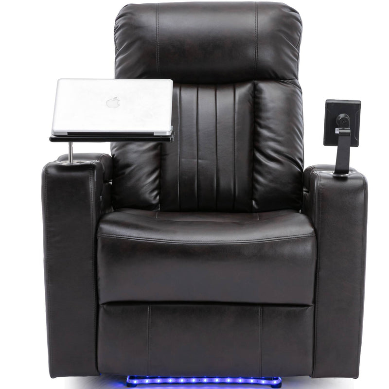 Power Recliner & Storage Arms, Cupholders, Swivel Tray Table And Cell Phone Stand
