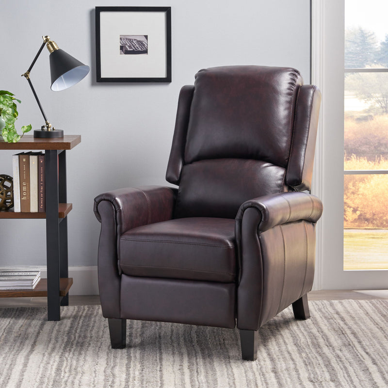 Memphis - Standard Recliner Club Chair - Burgundy