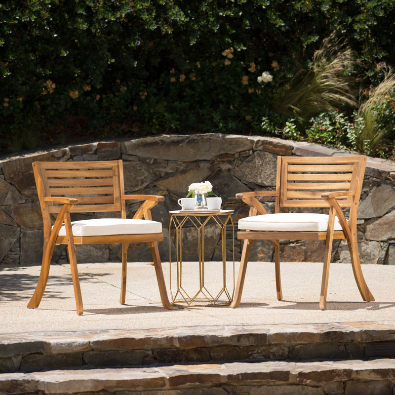 Outdoor Dining Set With Coffee Table And 2 Chairs - Teak