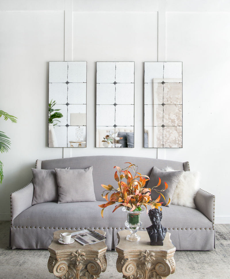 Traditional Decor Style Antique Glass Panel Mirror, Wall Mirror For Bathroom Entryway Console Lean Against Wall