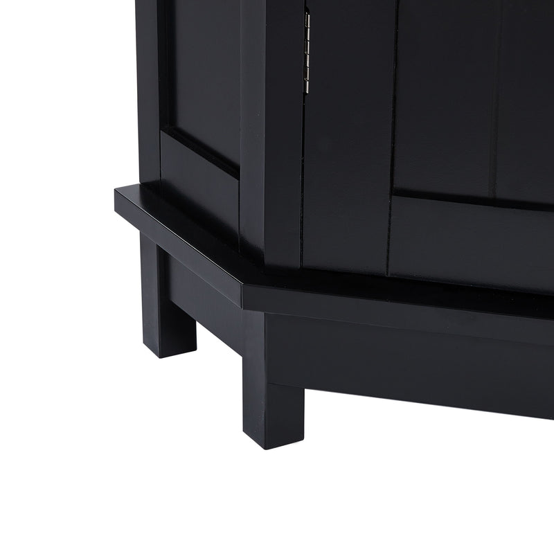 Bathroom Cabinet Triangle Corner Storage Cabinet With Adjustable Shelf Modern Style