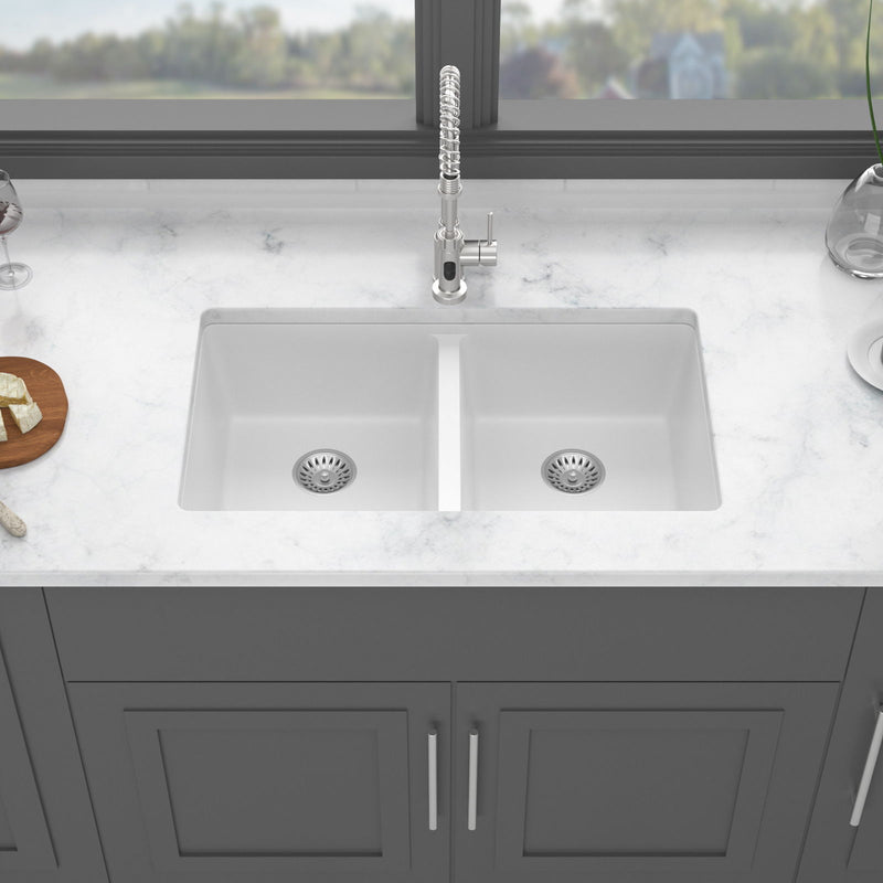 Granite Composite Double Bowl Undermount Kitchen Sink