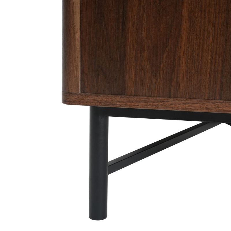 4 Door TV Cabinet, 2 Storage Spaces, Adjustable Shelves