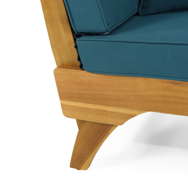 Outdoor Acacia Wood Expandable Daybed With Cushions