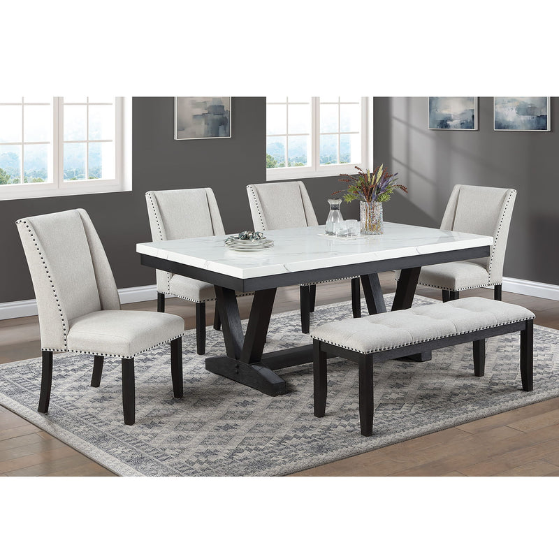 Upholstered Dining Bench With Tufted Seat And Nailhead Trim - Antique Black