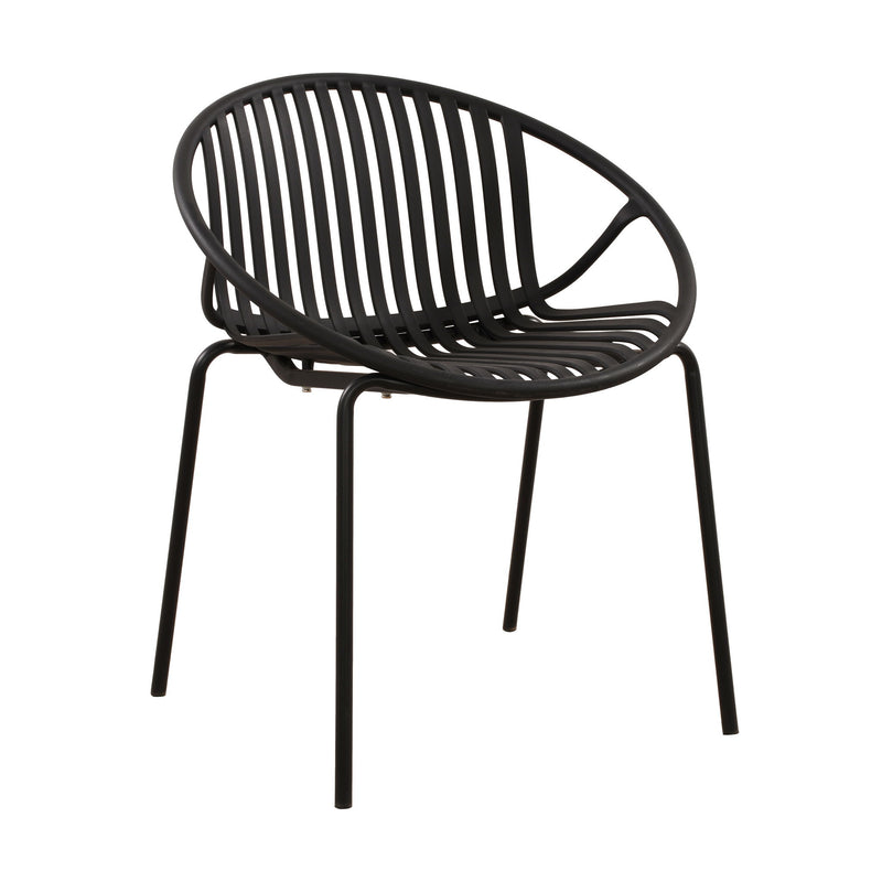 Stackable Outdoor Chairs With Breathable Plastic Backrest (Set of 2)