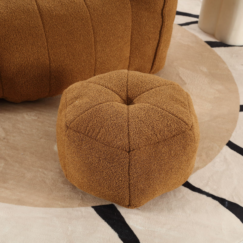 Soft Bean Bag Chair With High Resilient Foam (Chips) - Khaki / Yellow