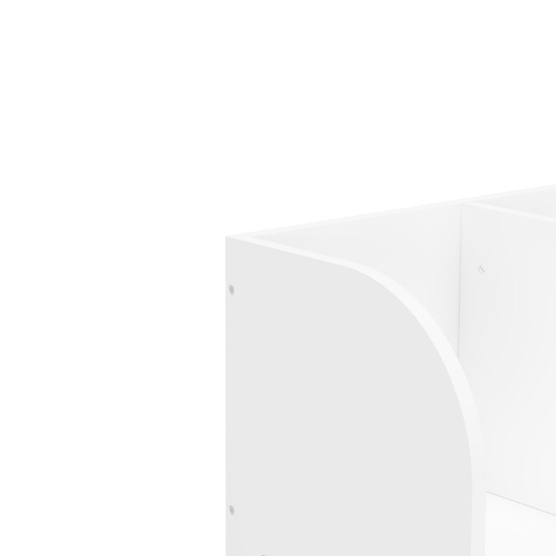 Bookcase With 4 Compartments, Storage Shelf For Toys And Books - White