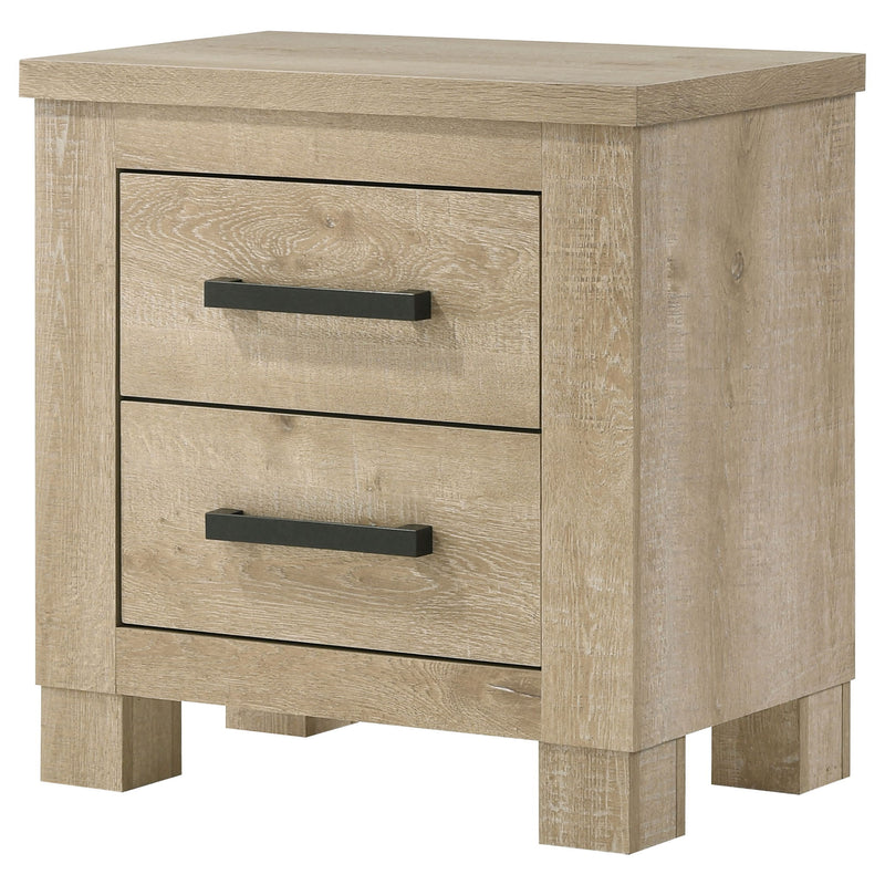 Sansome - 2 Drawer Nightstand Bedside Table - Oak