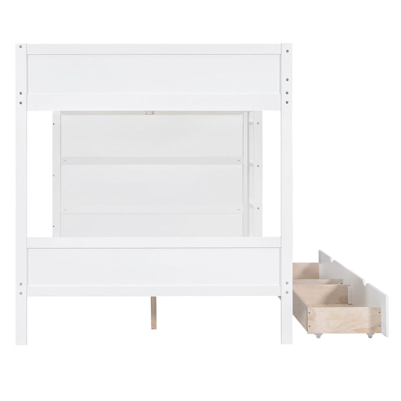 Bunk Bed With 2 Drawers And Multi Layer Cabinet
