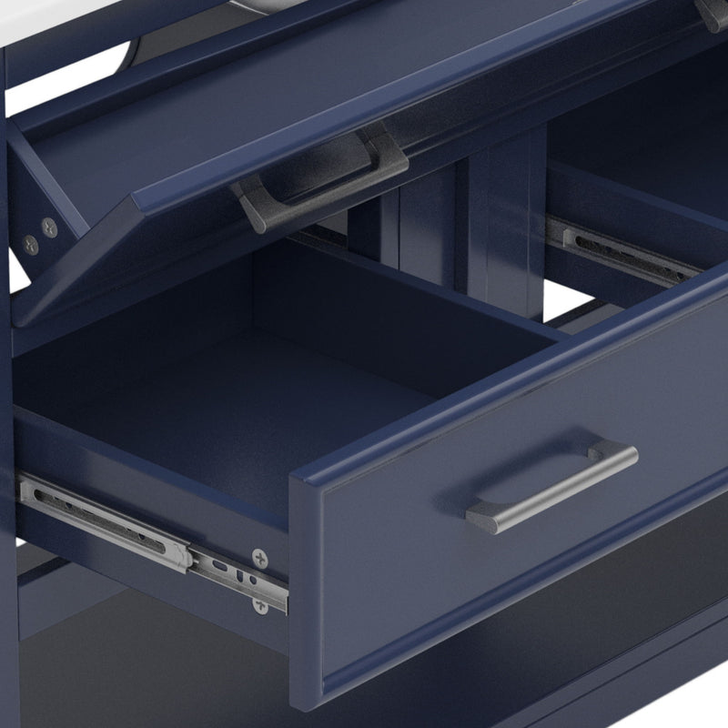 Bathroom Vanity With Ceramic Sink, Tip Out Tray & 2 Full Extension Drawers