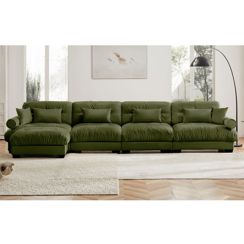 Super Comfort Oversized Modular Sectional Sofa With Movable Ottoman