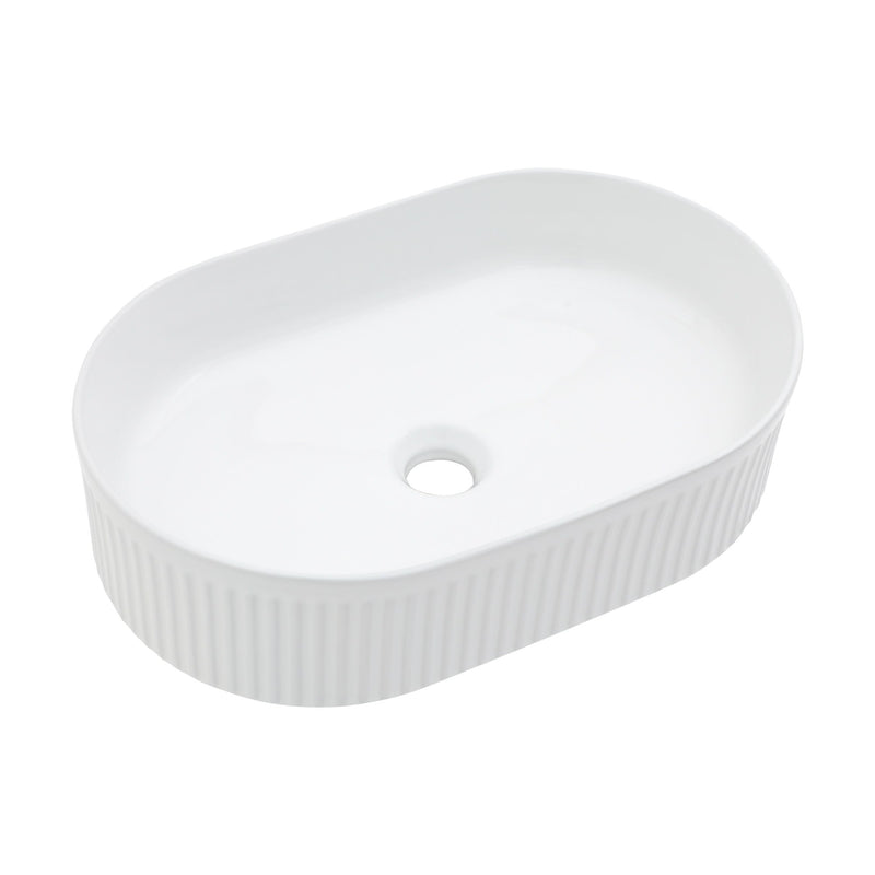 Vessel Oval Bathroom Sink - White