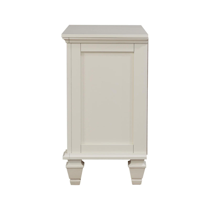 Cottage 3 Drawer Nightstand With Pull Out Tray - Cream White