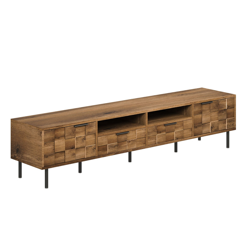 TV Stand With 2 Drawers, Media Console Table, Storage Cabinet With Cable Management