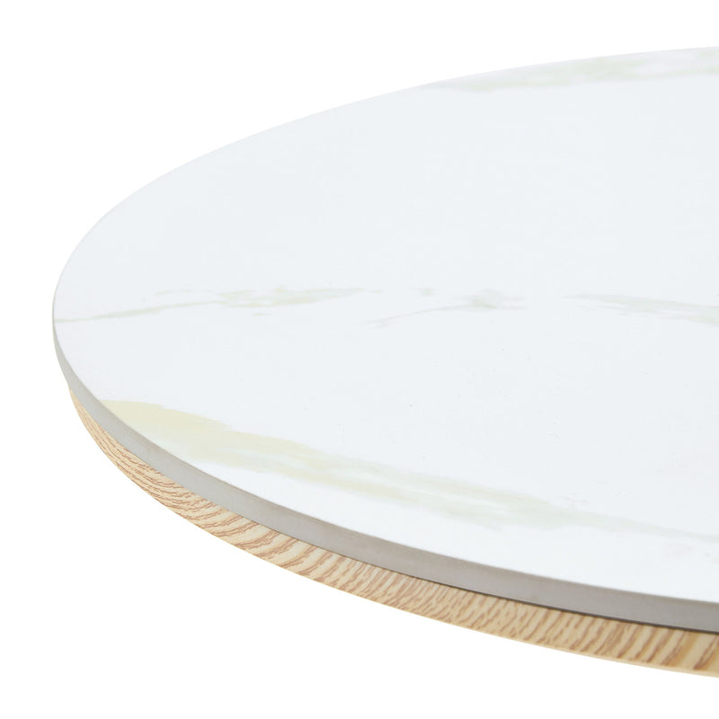 Circular Bar Table With Non Adjustable Legs - Gold+White