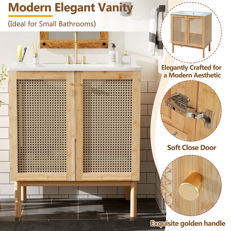 Bathroom Vanity Cabinet With Doors, Soft Close Design