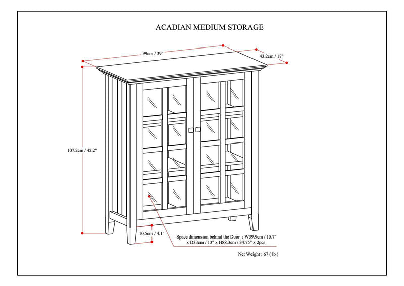 Acadian - Medium Storage Cabinet, Handcrafted