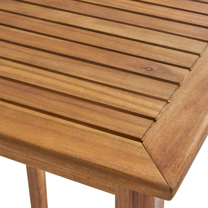 Outdoor Minimalist Acacia Wood Rectangle Bar Table