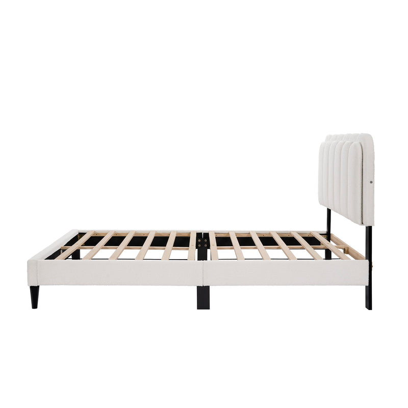 Lambswool Petal Headboard Bed Frame