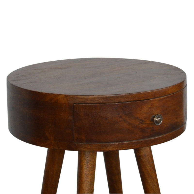 Nordic Chestnut Circular Nightstand