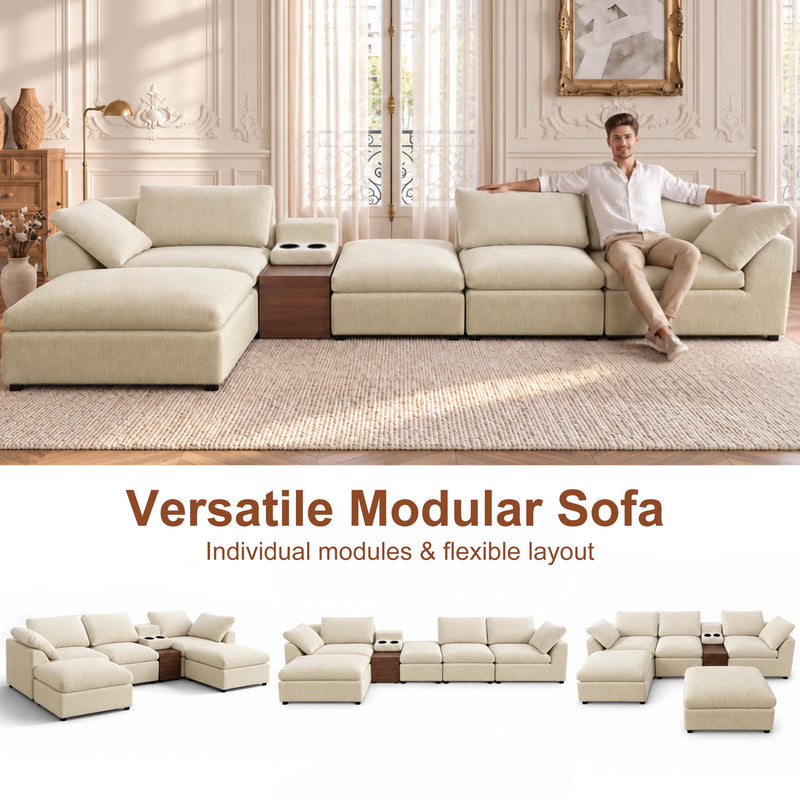 Modular Cloud Couch With Storage Console