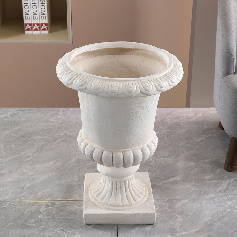 Roman Urn Planter Pot For Indoor / Outdoor - Beige White
