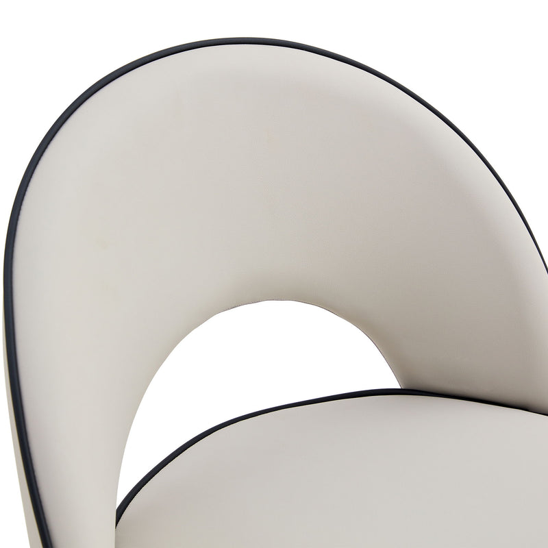 Modern Upholstered 360° Rotatable Bar Chair With Metal Legs For Dining Room (Set of 2)