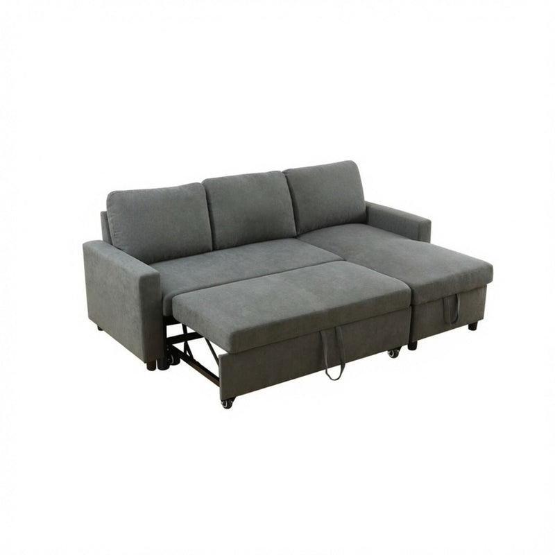 L - Shaped Convertible Sofa Bed With Storage Chaise