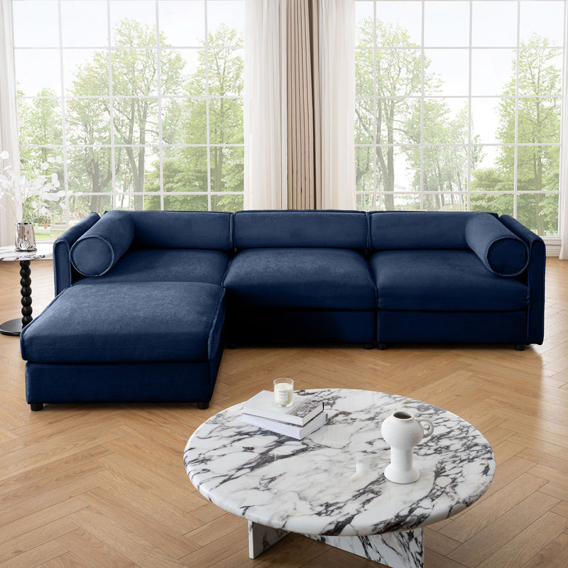 Contemporary Elegant Sofa With Storage And Ottoman