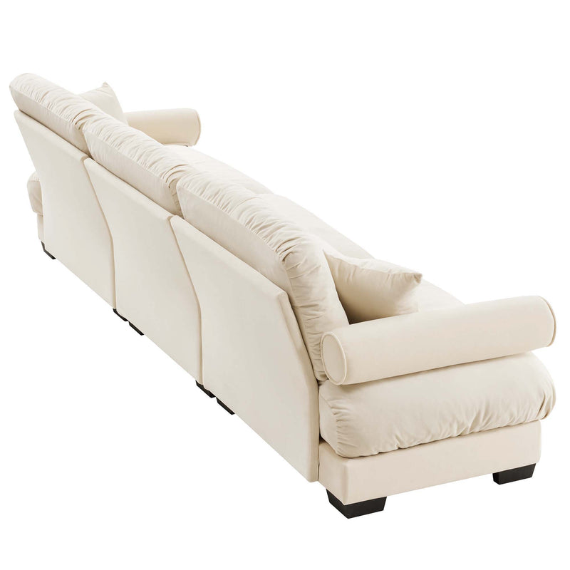 Modern Oversize Sofa With Cloud Like Comfort, Featuring Waist And Throw Pillows