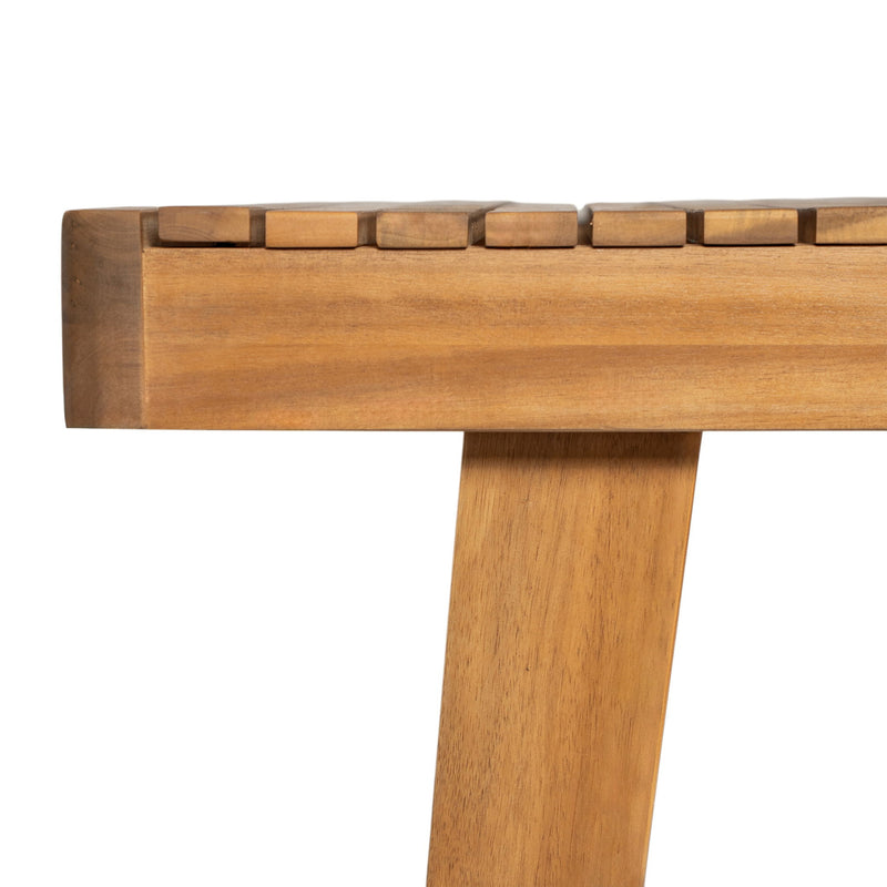 Outdoor Dining Table With Slatted Top, Ideal For Patio - Natural