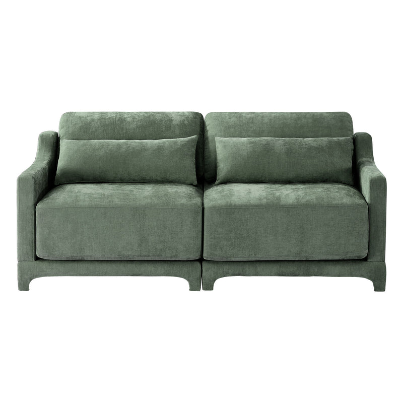Elegant Sofa With Ergonomic Design And Lumbar Pillows