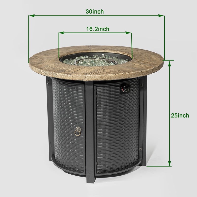 Propane Gas Fire Pit Table, 50000 Btu Round Steel Fire Pit