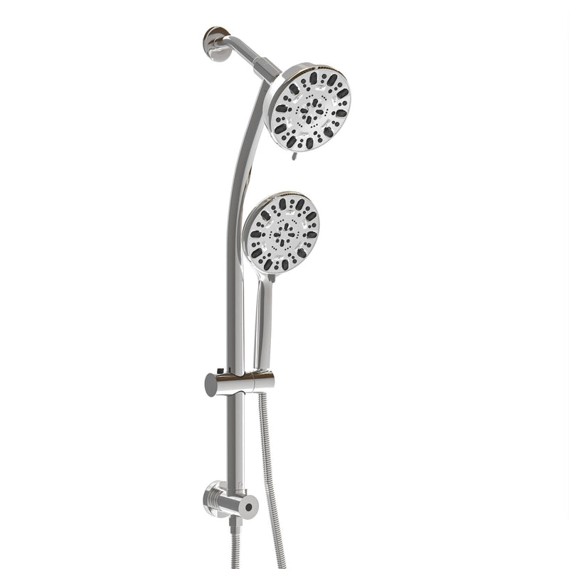 Multi Function Dual Shower Head Shower System With 4.7" Rain Showerhead, 7 Function Hand Shower, Adjustable Slide Bar