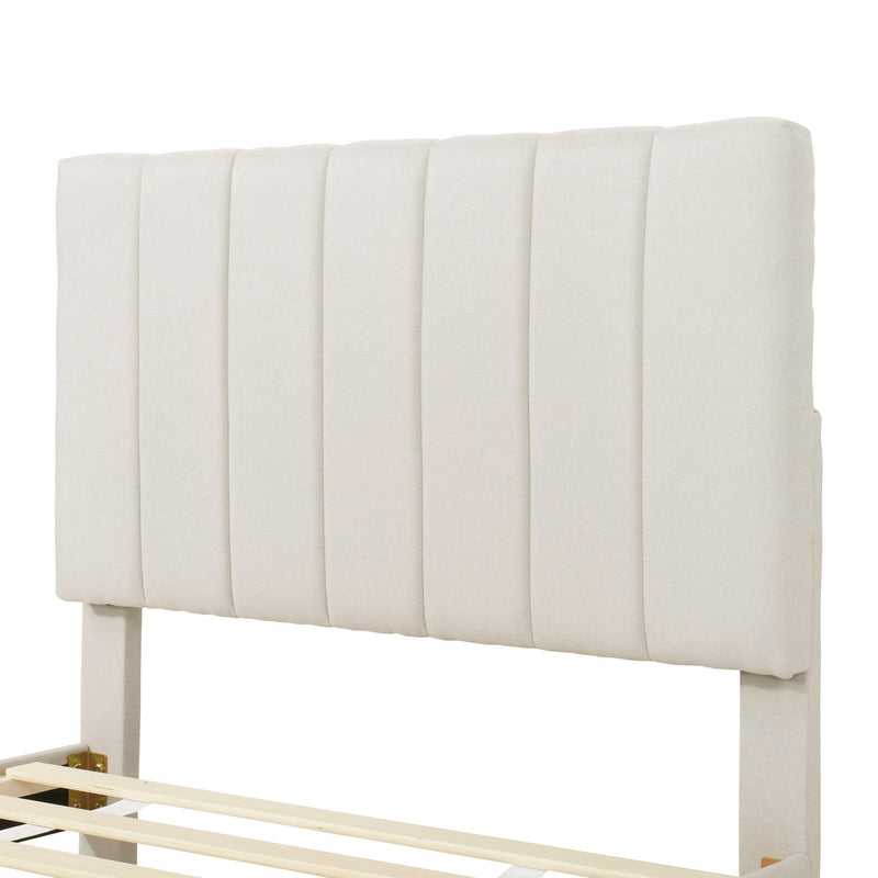 Upholstered Design Platform Bed With Trundle