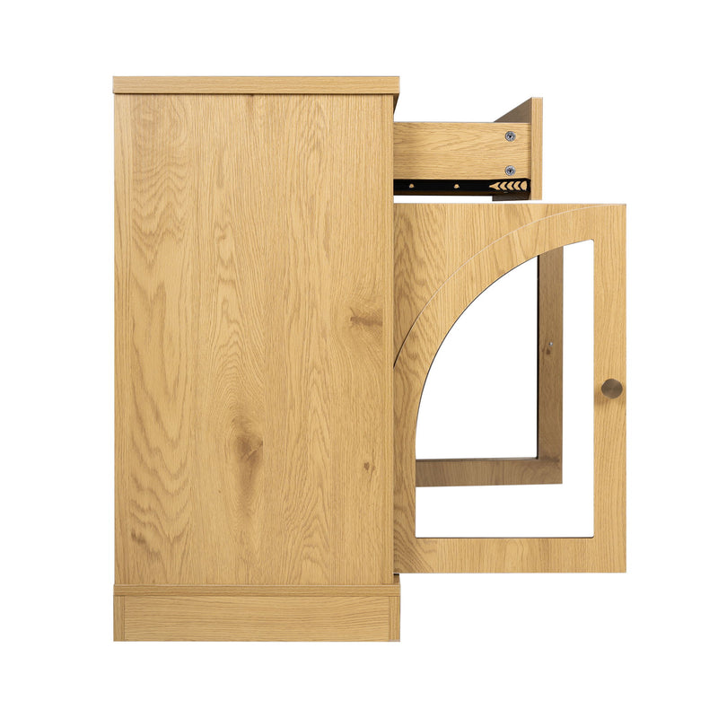 Modern Sideboard Cabinet With 1 Drawer And 2 Arched Doors