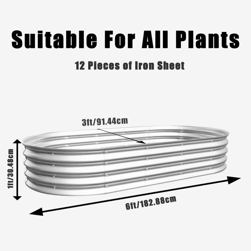 Heavy Duty Galvanized Raised Garden Bed Kit For Vegetables, Flowers & Herbs