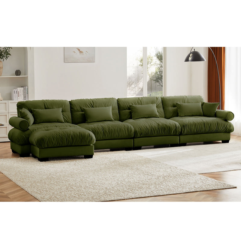 Super Comfort Oversized Modular Sectional Sofa With Movable Ottoman
