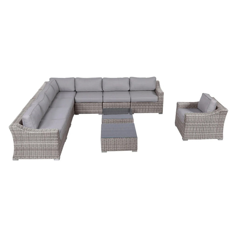 Outdoor Wicker Conversation Set With Cushions, All Weather