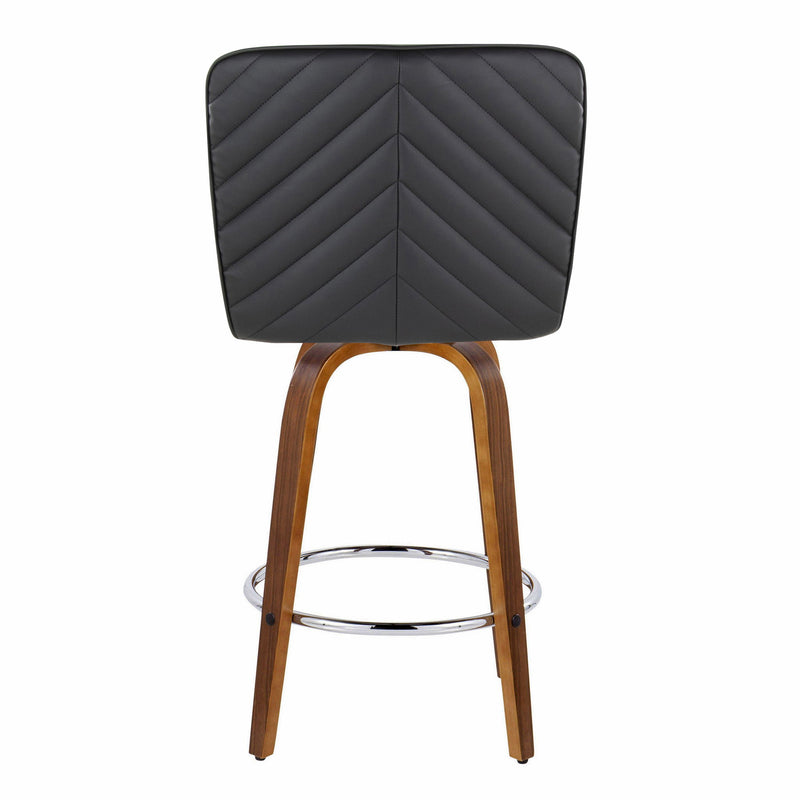 Henry - Contemporary Fixed Height Counter Stool With Swivel With Round Footrest (Set of 2)