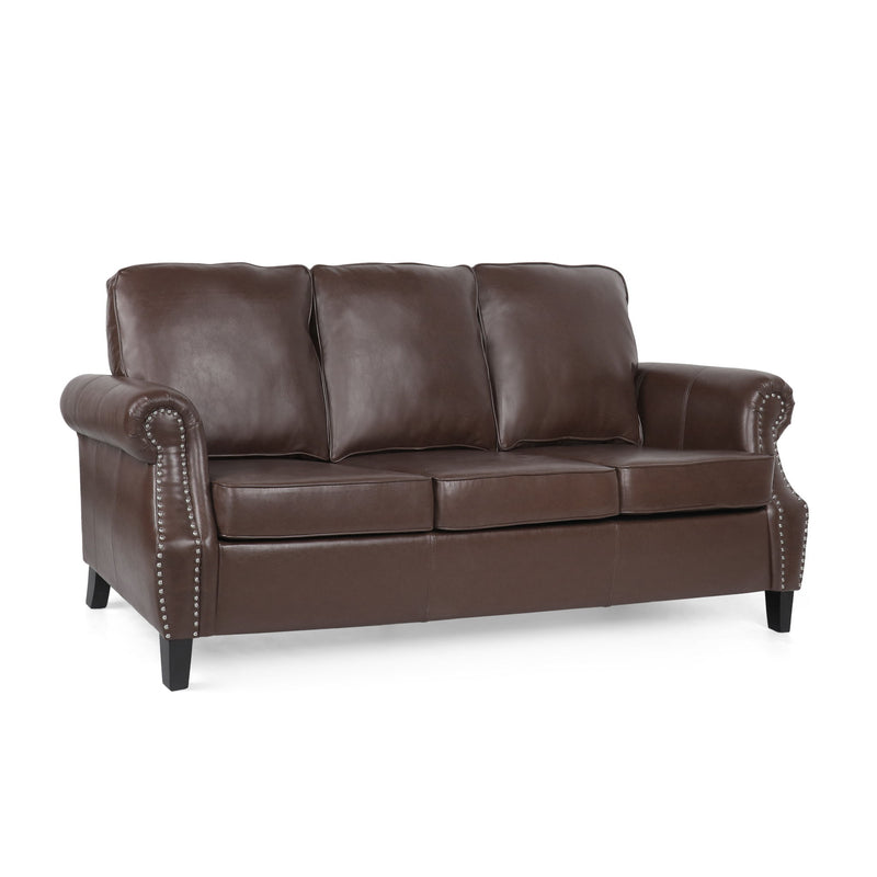Contemporary 3 Seater Sofa With Nailhead Trim