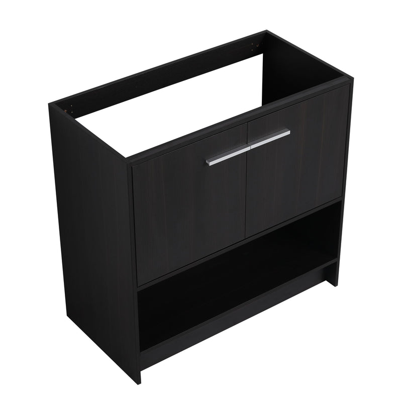 Modern Bathroom Vanity With Ceramic Sink, Freestanding Cabinet, Soft Closing Doors