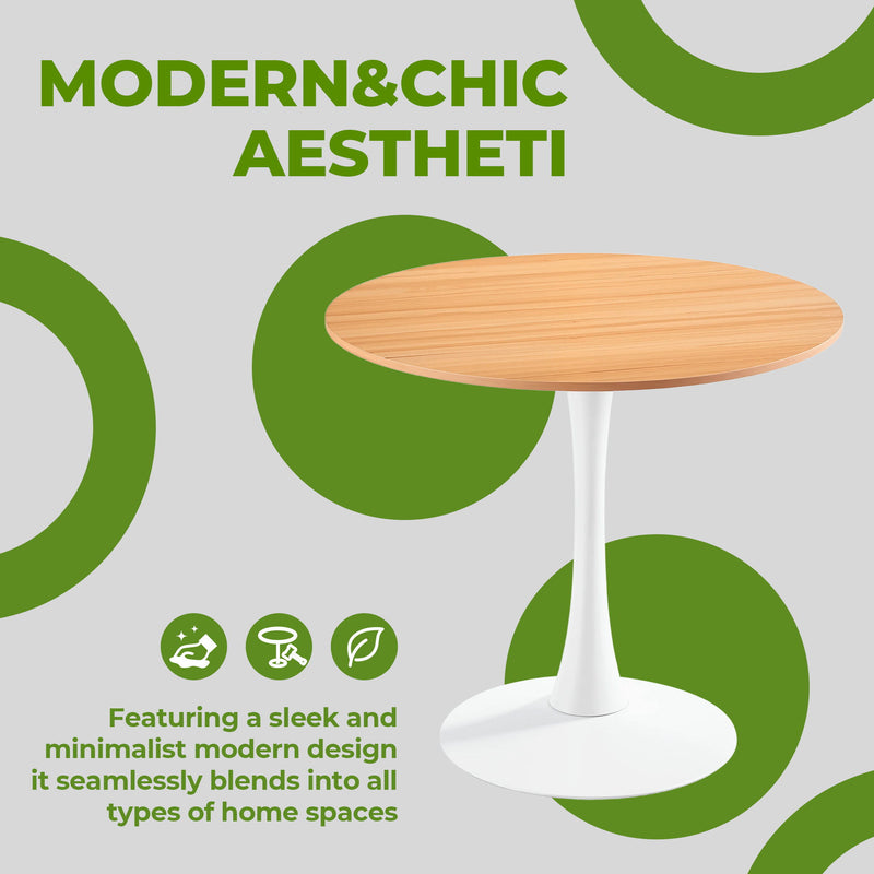 Mid-Century Tulip Table With Round Top, Pedestal Base