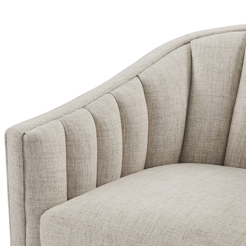 Solitude - Skirted Swivel Accent Chair With Hemp Like
