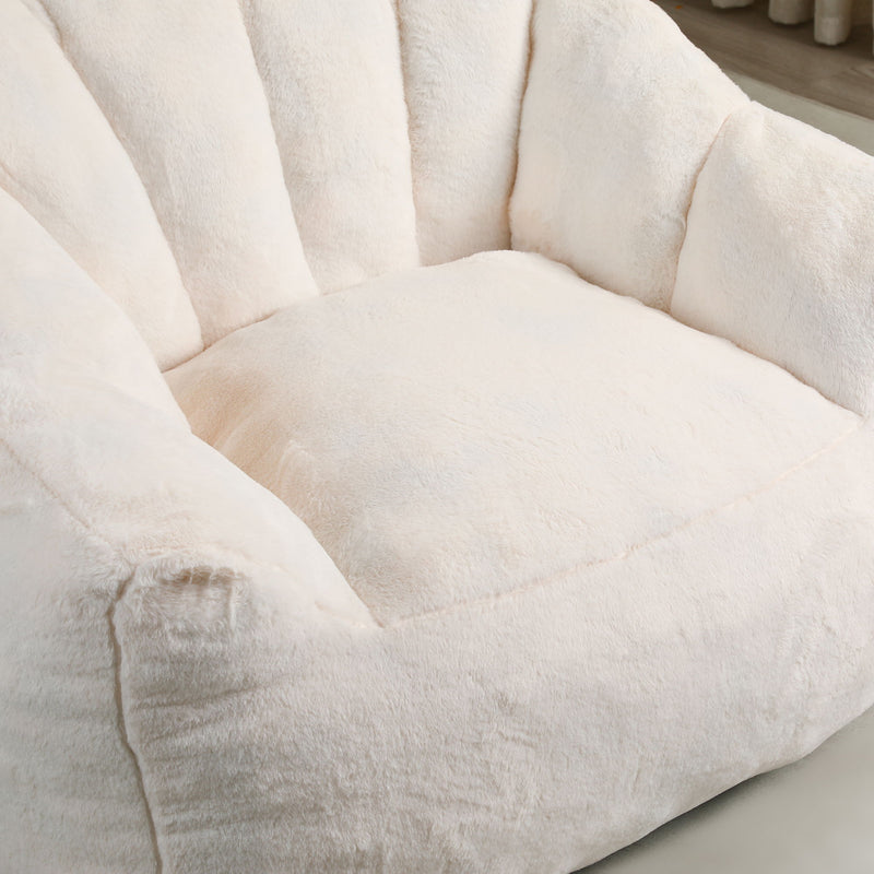 Beanbag Chair, Beanbag Sofa Chair With Armrests Stuffed High Density Foam