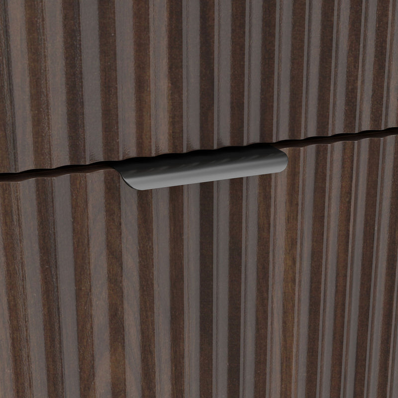 Tall Narrow Fluted Storage Cabinet With Trash Bin Compartment For Kitchen (Trash Can Not Included)