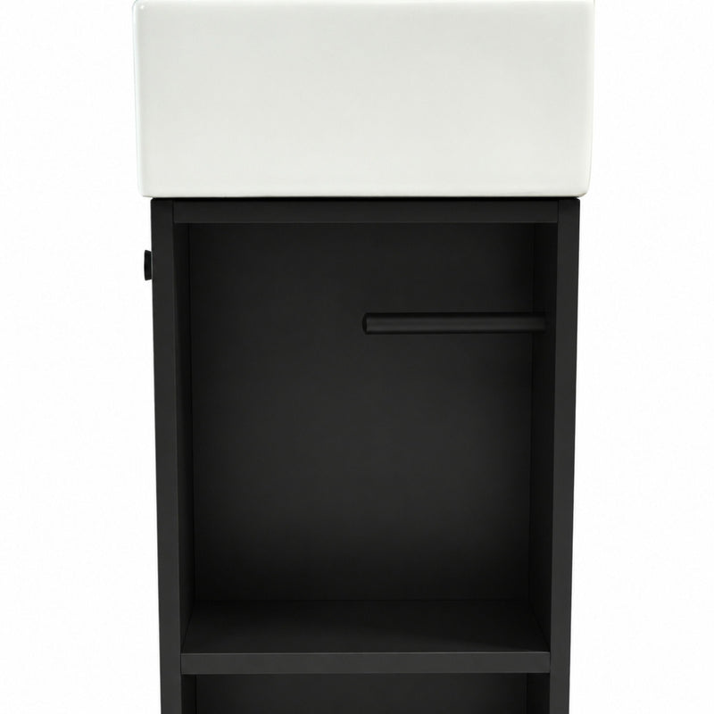 Bathroom Vanity With Sink, Freestanding Wood Grain Cabinet With Storage